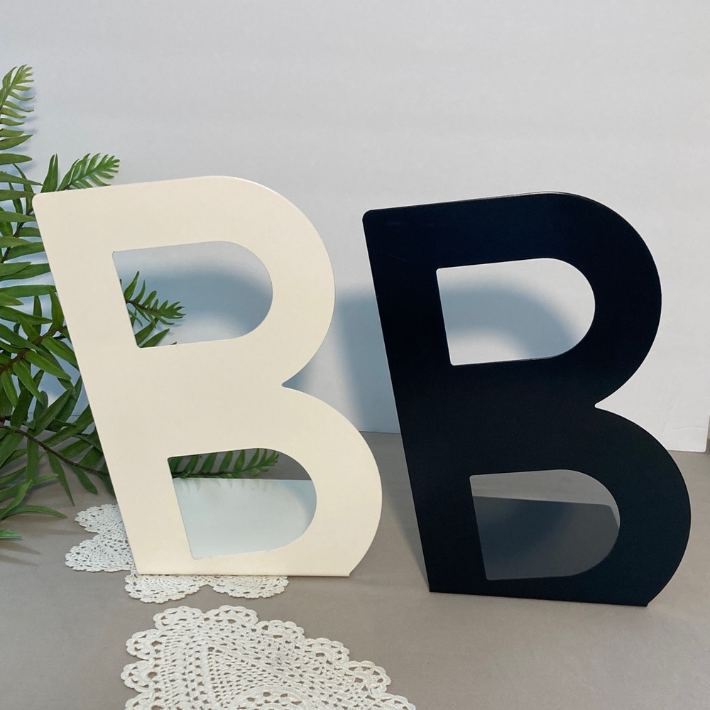 IKEA Black and White Letter B Metal Bookends